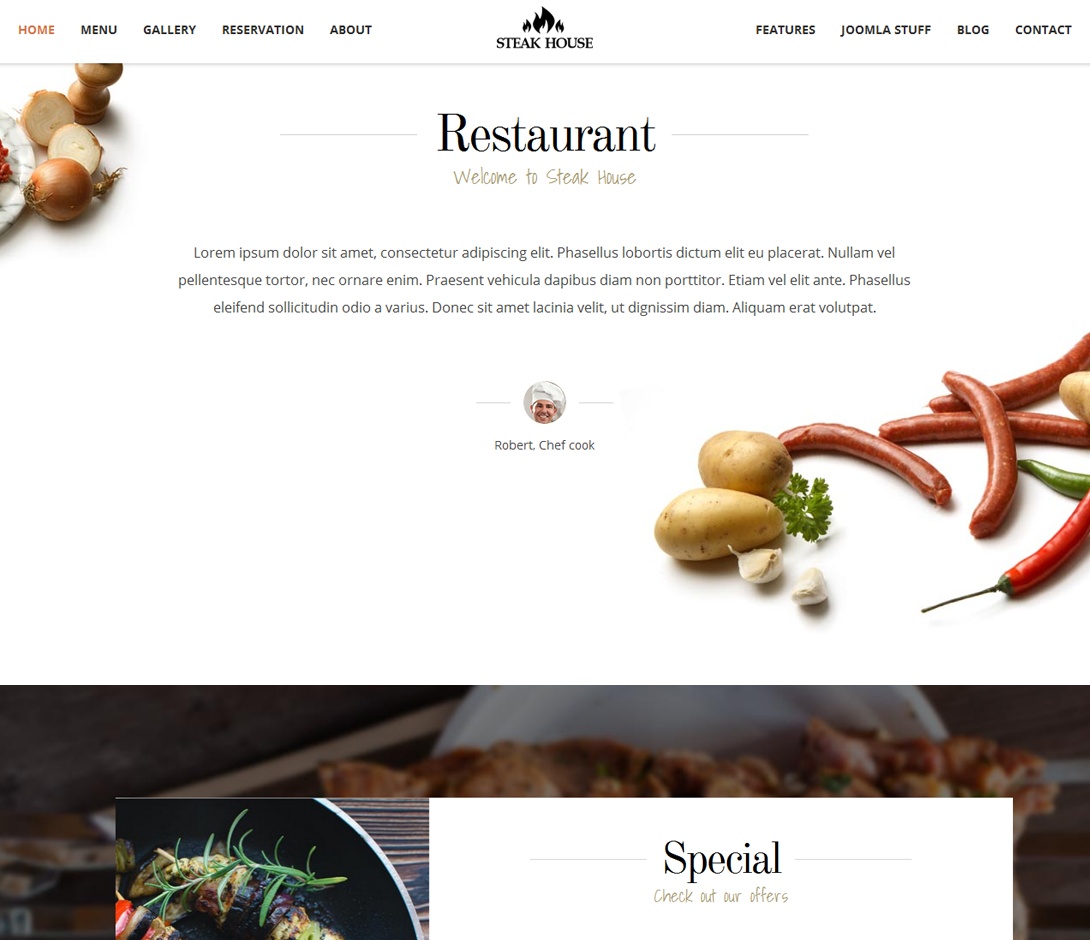professional restaurant website