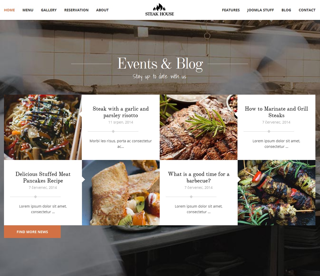 professional restaurant website